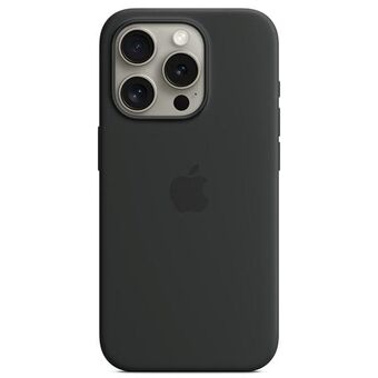 Etui Apple MT1M3ZM/A iPhone 15 Pro Max 6.7" MagSafe, svart/svart Silikonfodral
