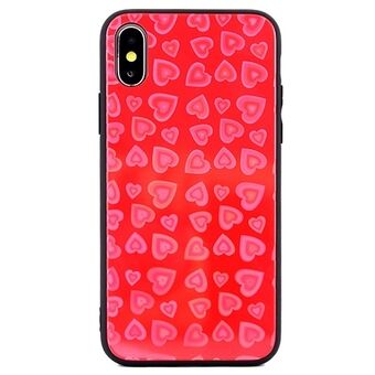 Hearts Glasskal Till iPhone X / iPhone XS Design 1 (Röd)