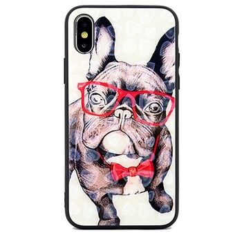 Hearts Glass iPhone X / iPhone XS Skal Design 4 (Hund)