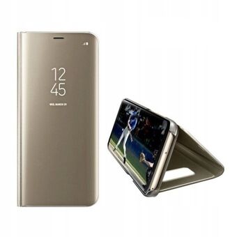 Fodral Clear View Samsung A12/M12 guldig/guld