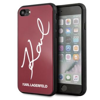 Karl Lagerfeld KLHCI8DLKSRE iPhone 7/8 SE 2020 / SE 2022 rött / rött hårt fodral Signature Glitter