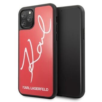 Karl Lagerfeld iPhone 11 Pro Rött Hårt Fodral Signature Glitter