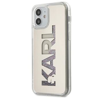 Karl Lagerfeld iPhone 12 Mini Silver Hardcase Mirror Liquid Glitter Karl Lagerfeld