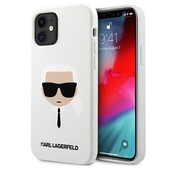 Karl Lagerfeld KLHCP12SSLKHWH iPhone 12 mini 5,4" vit/vit hårt skal i silikon med Karl\'s huvud