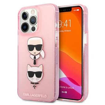 Karl Lagerfeld KLHCP13LKCTUGLP iPhone 13 Pro / 13 6.1" rosa/rosa hårdfodral Glitter Karl`s & Choupette