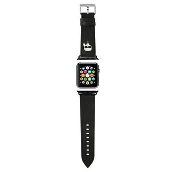 Karl Lagerfeld Pasek KLAWMOKHK Apple Watch 38/40/41mm svart/svart rem Saffiano Karl Heads