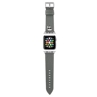 Karl Lagerfeld KLAWLOKHG Apple Watch Strap 42/44 / 45 mm silver / silver band Saffiano Karl Heads