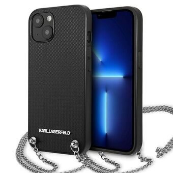 Karl Lagerfeld KLHCP13MPMK iPhone 13 6.1" hårdfodral svart/svart läderstruktur och kedja