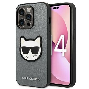 Karl Lagerfeld KLHCP14XSAPCHG iPhone 14 Pro Max 6,7" Hardcase Silver/Silver Saffiano Choupette Head Patch