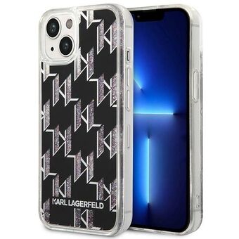 Karl Lagerfeld KLHCP14MLMNMK iPhone 14 Plus 6,7" Hårt fodral Svart/svart flytande glittermonogram