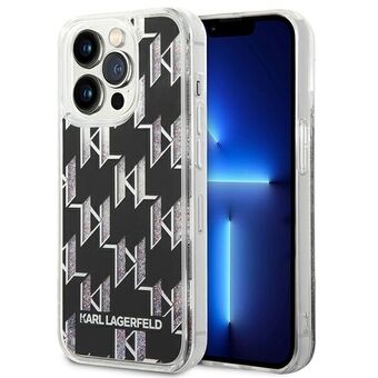 Karl Lagerfeld KLHCP14XLMNMK iPhone 14 Pro Max 6,7" Hårt fodral Svart/svart flytande glittermonogram
