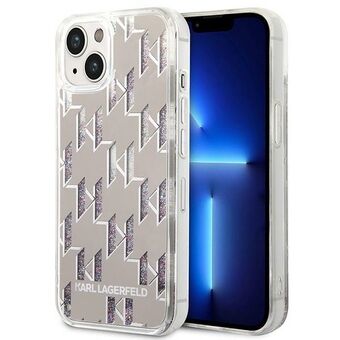 Karl Lagerfeld KLHCP14SLMNMS iPhone 14 6,1" hårdfodral silver/silver flytande glittermonogram
