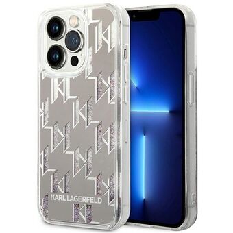 Karl Lagerfeld KLHCP14LLMNMS iPhone 14 Pro 6.1" hårdfodral silver/silver flytande glittermonogram