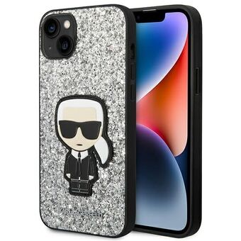 Karl Lagerfeld KLHCP14SGFKPG iPhone 14 6.1" hårdfodral silver / silver Glitter Flakes Ikonik