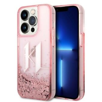 Karl Lagerfeld KLHCP14LLBKLCP iPhone 14 Pro 6.1" rosa/rosa hårdfodral Liquid Glitter Big KL