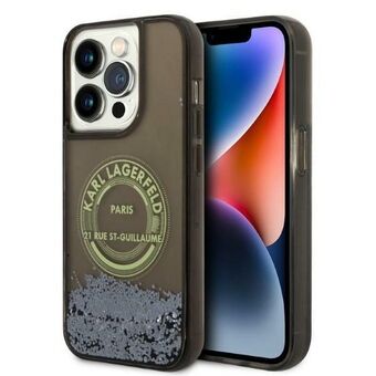 Karl Lagerfeld KLHCP14LLCRSGRK iPhone 14 Pro 6.1" svart/svart hårdfodral Liquid Glitter RSG