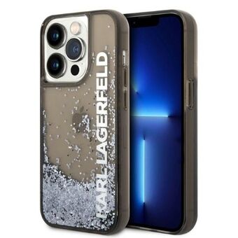 Karl Lagerfeld KLHCP14LLCKVK iPhone 14 Pro 6.1" svart/svart hårdfodral Liquid Glitter Elong