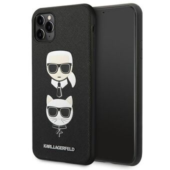 Karl Lagerfeld KLHCN65SAKICKCBK iPhone 11 Pro Max 6,5" svart/svart hårdfodral Saffiano Karl&Choupette Head