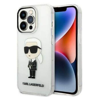Karl Lagerfeld KLHCP14LHNIKTCT iPhone 14 Pro 6.1" genomskinligt hårt fodral Ikoniskt Karl Lagerfeld