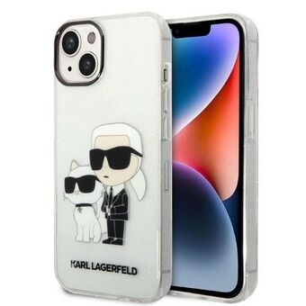 Karl Lagerfeld KLHCP14MHNKCTGT iPhone 14 Plus 6,7" genomskinligt hårt fodral Glitter Karl&Choupette