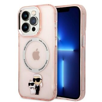 Karl Lagerfeld KLHMP14LHNKCIP iPhone 14 Pro 6.1" hårt fodral rosa/rosa Iconic Karl&Choupette Magsafe