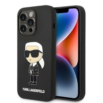 Karl Lagerfeld KLHMP14LSNIKBCK iPhone 14 Pro 6.1" hårdfodral svart/svart Silikon Ikonik Magsafe