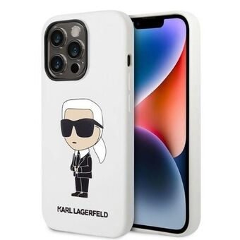 Karl Lagerfeld KLHCP14LSNIKBCH iPhone 14 Pro 6.1" hårdfodral vit/vit Silikon Ikonik