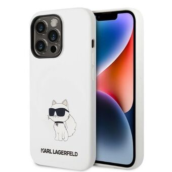 Karl Lagerfeld KLHMP14LSNCHBCH iPhone 14 Pro 6.1" hårdfodral vit/vit Silikon Choupette MagSafe