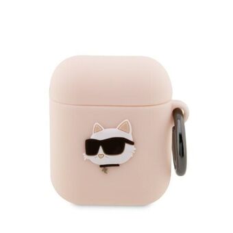 Karl Lagerfeld KLA2RUNCHP AirPods 1/2 lock rosa/rosa Silikon Choupette Head 3D