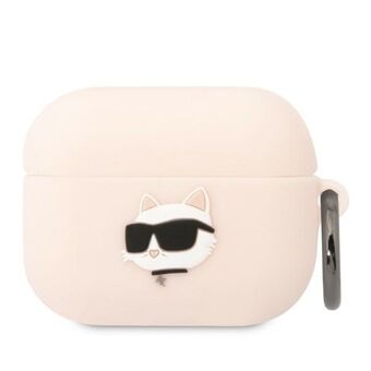 Karl Lagerfeld KLAPRUNCHP AirPods Pro fodral rosa/rosa Silikon Choupette Head 3D