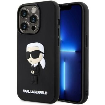 Karl Lagerfeld KLHCP14L3DRKINK iPhone 14 Pro 6.1" svart/svart hårdfodral Rubber Iconic 3D