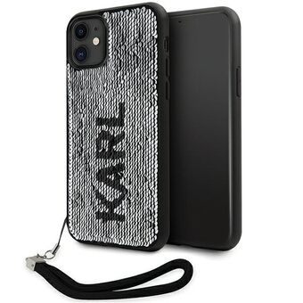 Karl Lagerfeld KLHCN61PSQRKS iPhone 11 / Xr 6.1" silver/silver hårdfodral Paljetter sladd
