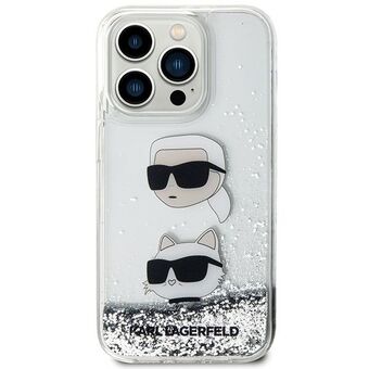Karl Lagerfeld KLHCP14XLDHKCNS iPhone 14 Pro Max 6,7" silver/silver hårt fodral flytande glitter Karl & Choupette Heads