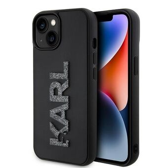Karl Lagerfeld KLHCP15M3DMBKCK iPhone 15 Plus / 14 Plus 6.7" svart hardcase 3D-gummi med glitterlogotyp