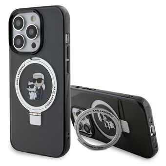 Karl Lagerfeld KLHMP15XHMRSKCK iPhone 15 Pro Max 6.7" svart/svart hårt skal Ringhållare Karl & Choupettte MagSafe