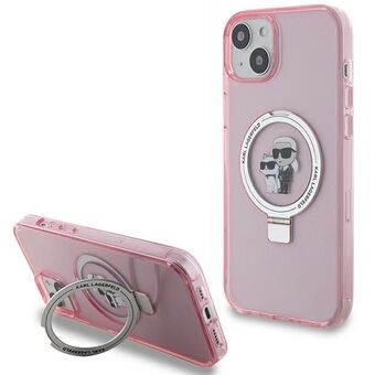 Karl Lagerfeld KLHMP15MHMRSKCP iPhone 15 Plus / 14 Plus 6.7" rosa/hårdskal Ringställ Karl&Choupettte MagSafe