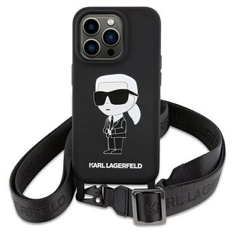 Karl Lagerfeld KLHCP15SSCBSKNK iPhone 15 6.1" hårt skal czarny/black Crossbody Silicone Ikonik