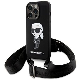 Karl Lagerfeld KLHCP15XSCBSKNK iPhone 15 Pro Max 6,7" hårdskal svart/svart Crossbody Silikon Ikonik.