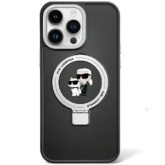 Karl Lagerfeld KLHMP13LHMRSKCK iPhone 13 Pro 6.1" svart/svart hårt skal Ringhållare Karl&Choupettte MagSafe