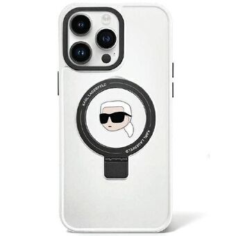 Karl Lagerfeld KLHMP15SHMRSKHH iPhone 15 6.1" vit/vit hårt skal Ringställning Karl Huvud MagSafe