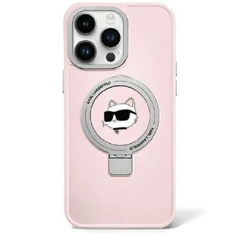 Karl Lagerfeld KLHMP15SHMRSCHP iPhone 15 6.1" rosa/pink hårt skal Ringhållare Choupette huvud MagSafe