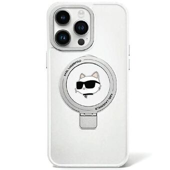 Karl Lagerfeld KLHMP15SHMRSCHH iPhone 15 6.1" vit/vit hårt skal med ringstöd för Choupette-huvud och MagSafe.