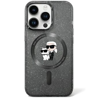 Karl Lagerfeld KLHMN61HGKCNOK iPhone 11 / Xr 6.1" svart hårdfodral Karl&Choupette Glitter MagSafe