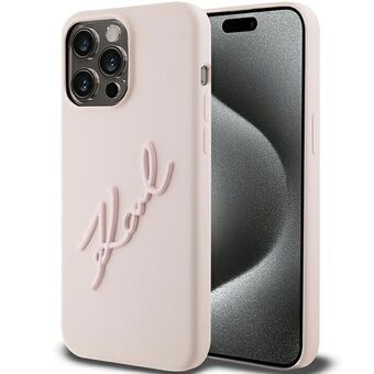 Karl Lagerfeld KLHCP15LSKSBMCP iPhone 15 Pro 6.1" rosa/hårdsilikonfodral med Karl Script