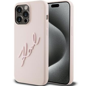 Karl Lagerfeld KLHCP15XSKSBMCP iPhone 15 Pro Max 6.7" rosa/rosa hårt skal i silikon med Karl Script.
