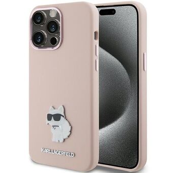 Karl Lagerfeld KLHCP15XSMHCNPP iPhone 15 Pro Max 6.7" rosa/rosa Silikon Choupette Metallnål