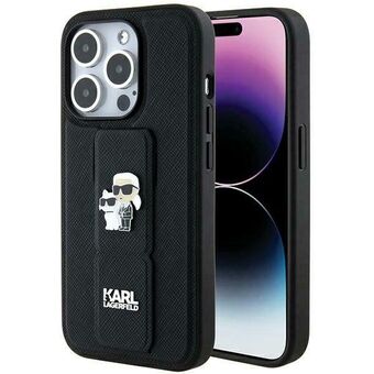 Karl Lagerfeld KLHCP13LGSAKCPK iPhone 13 Pro / 13 6.1" svart hardcase Gripstand Saffiano Karl&Choupette Pins