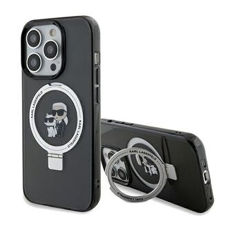 Karl Lagerfeld KLHMP14XHMRSKCK iPhone 14 Pro Max 6.7" svart/svart hårt skal Ringstöd Karl&Choupettte MagSafe