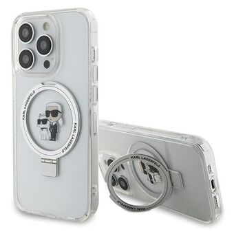 Karl Lagerfeld KLHMP13LHMRSKCH iPhone 13 Pro / 13 6.1" vit/vit hårt skal Ringstång Karl&Choupettte MagSafe.