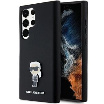 Karl Lagerfeld KLHCS24LSMHKNPK S24 Ultra S928 svart/svart Silikon Ikoniskt Metallsnäppklämma
